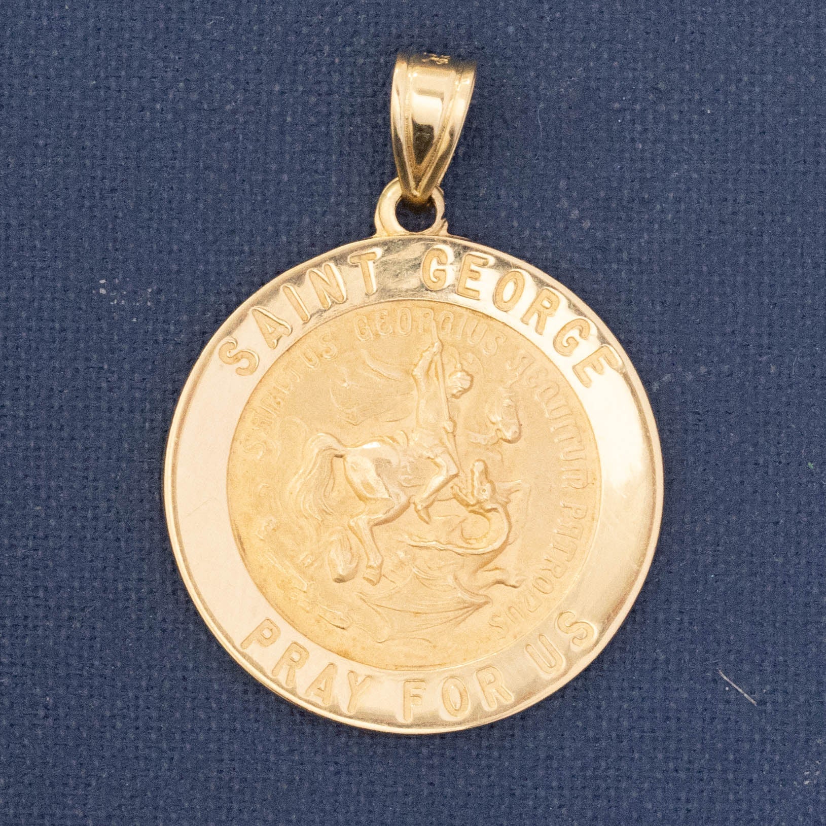 Vintage Saint George Pray For Us Medallion Pendant
