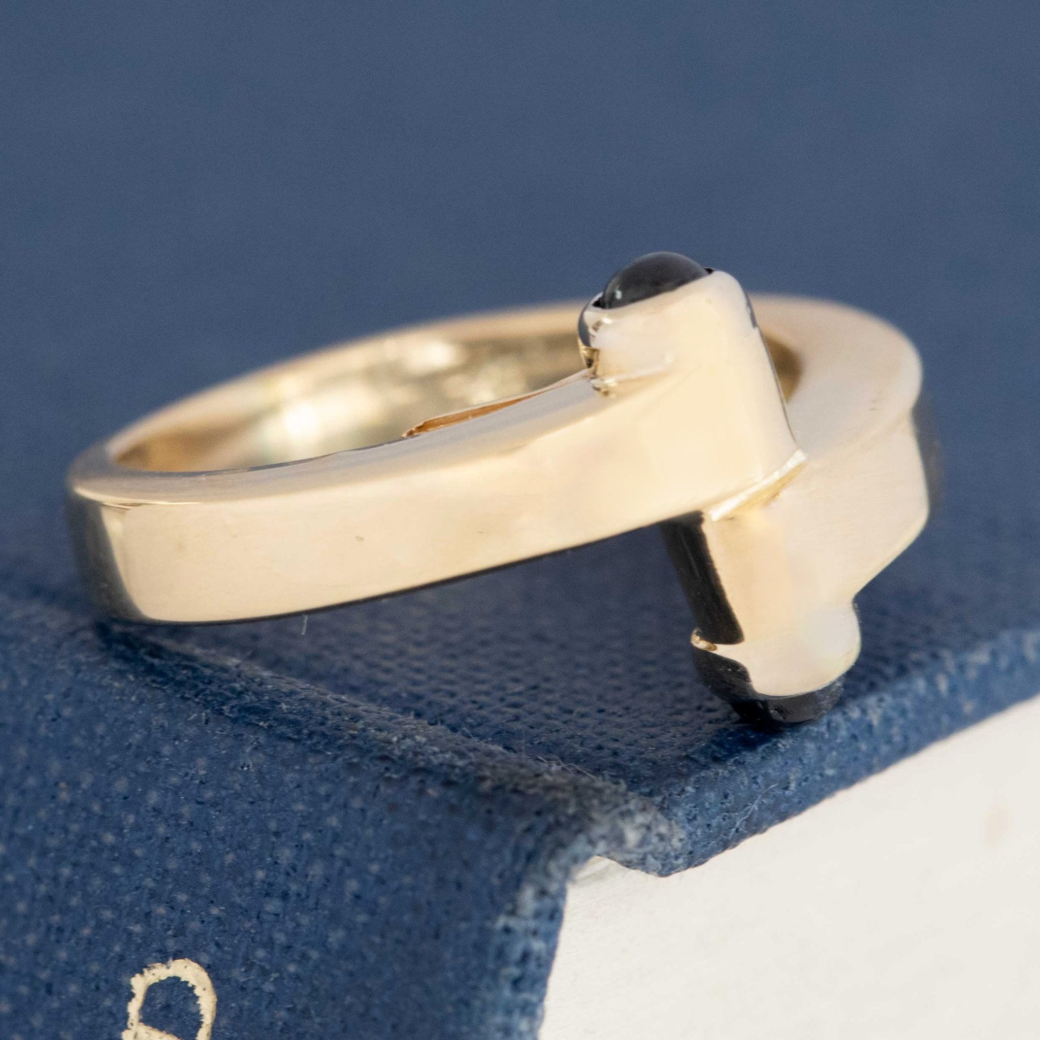 Vintage Sapphire Cabochon Bypass Ring