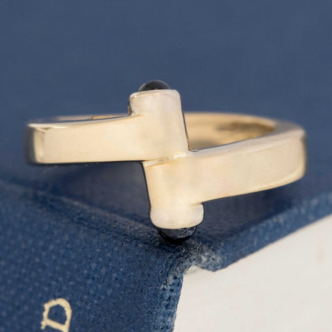 Vintage Sapphire Cabochon Bypass Ring