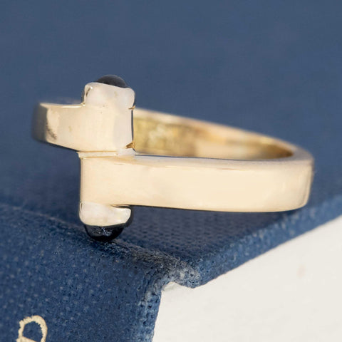 Vintage Sapphire Cabochon Bypass Ring