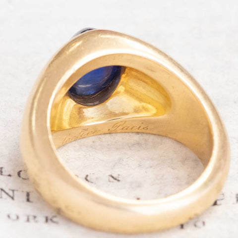 5.00ct Vintage Sapphire Cabochon Ring, by Cartier Paris