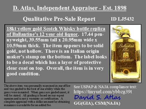 Vintage Scotch Whiskey Pendant, Italian