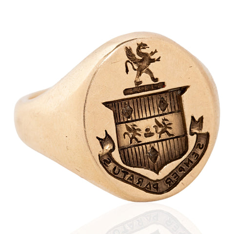 Vintage "Sempre Paratus" Signet Ring, by Tiffany & Co.