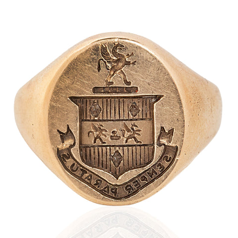 Vintage "Sempre Paratus" Signet Ring, by Tiffany & Co.