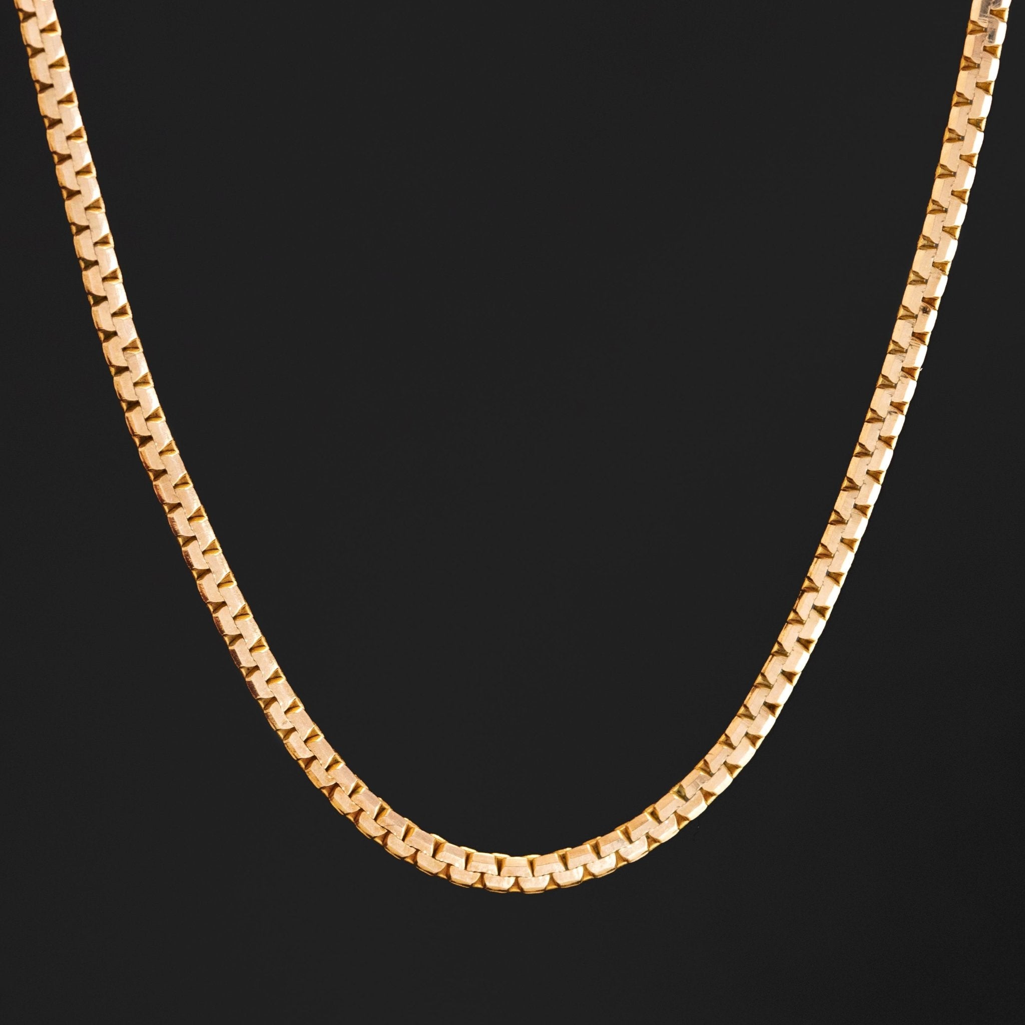 Vintage serpentine chain necklace in 18K yellow gold