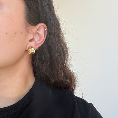 Vintage Shell Earrings, Italian