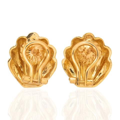 Vintage Shell Earrings, Italian