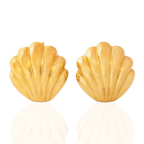 Vintage Shell Earrings, Italian