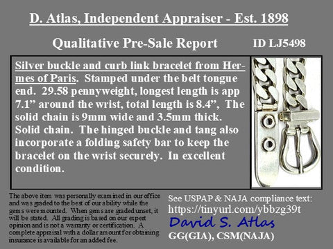 Vintage Silver Buckle Bracelet, by Hermes Paris