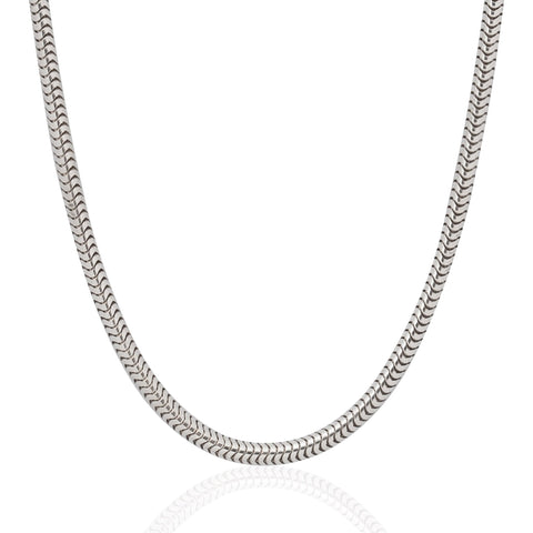 Vintage Silver Snake Chain Necklace, by Cartier