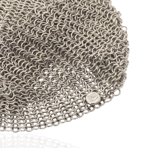 Elsa Peretti flexible silver mesh cuff bracelet for Tiffany