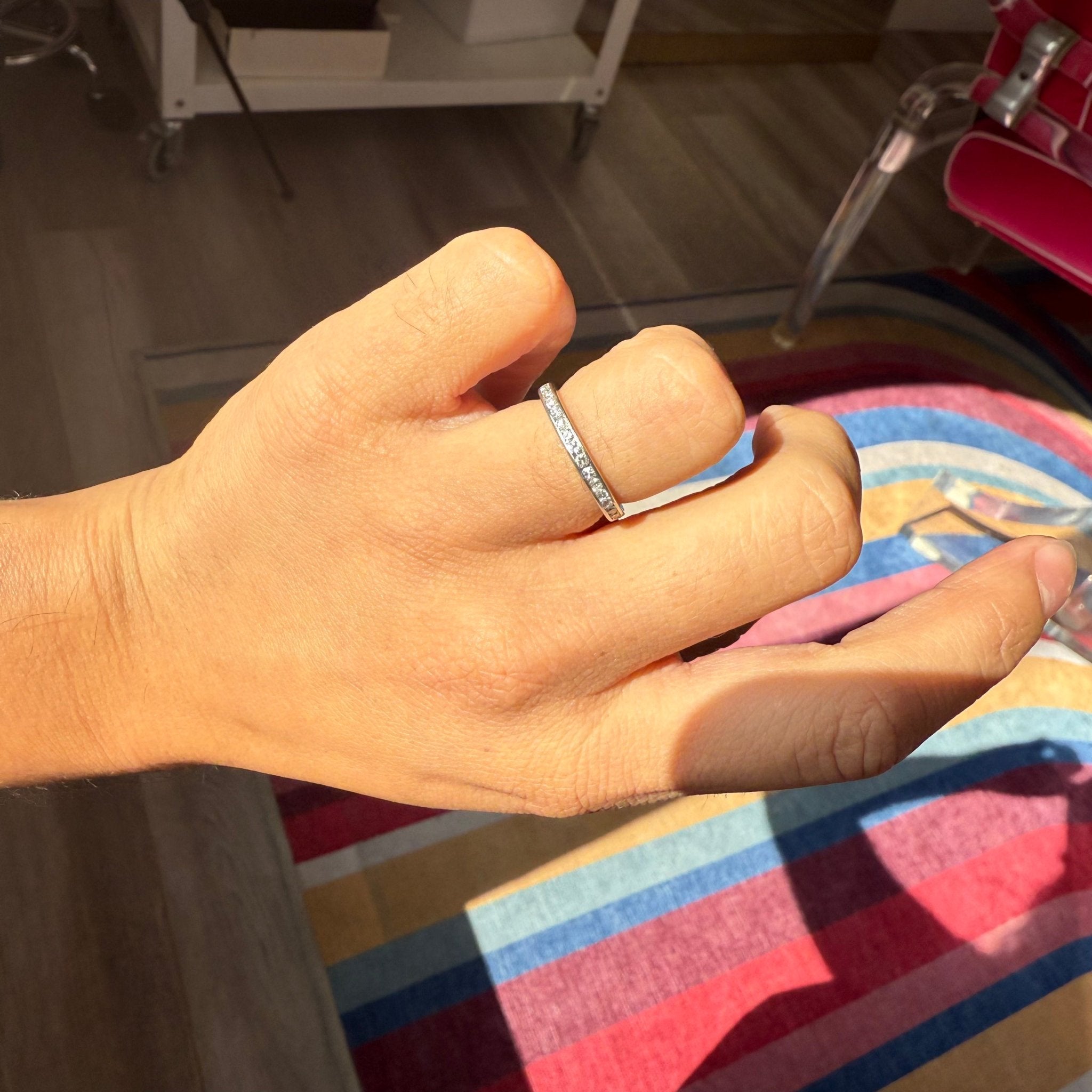 Vintage Single Cut Diamond Eternity Band