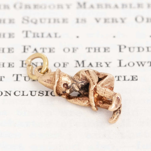 Vintage Sitting Gnome Charm, English