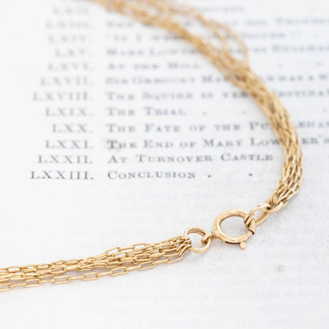 Vintage Six Row Long Paper Clip Chain Necklace