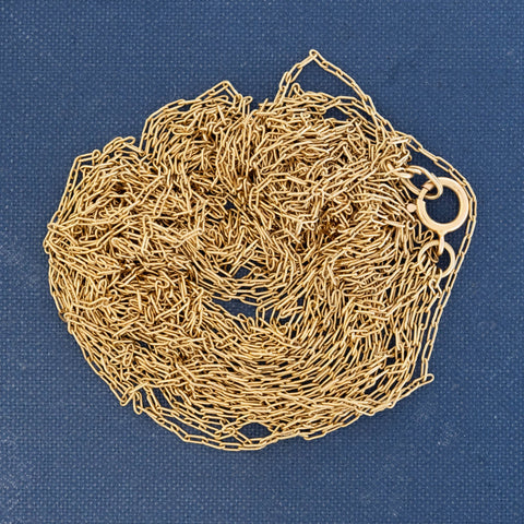 Vintage Six Row Long Paper Clip Chain Necklace