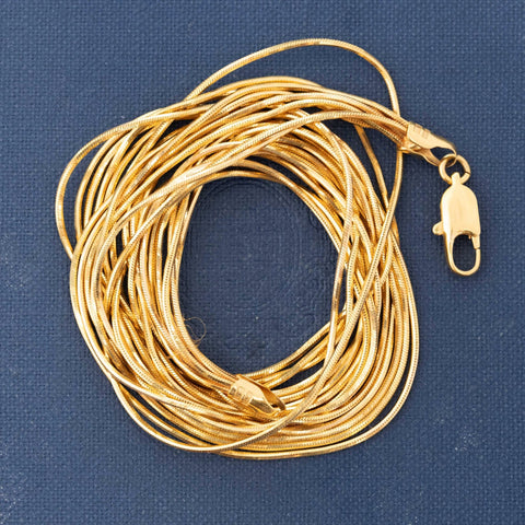 Vintage Six Row Snake Chain Necklace, 16"