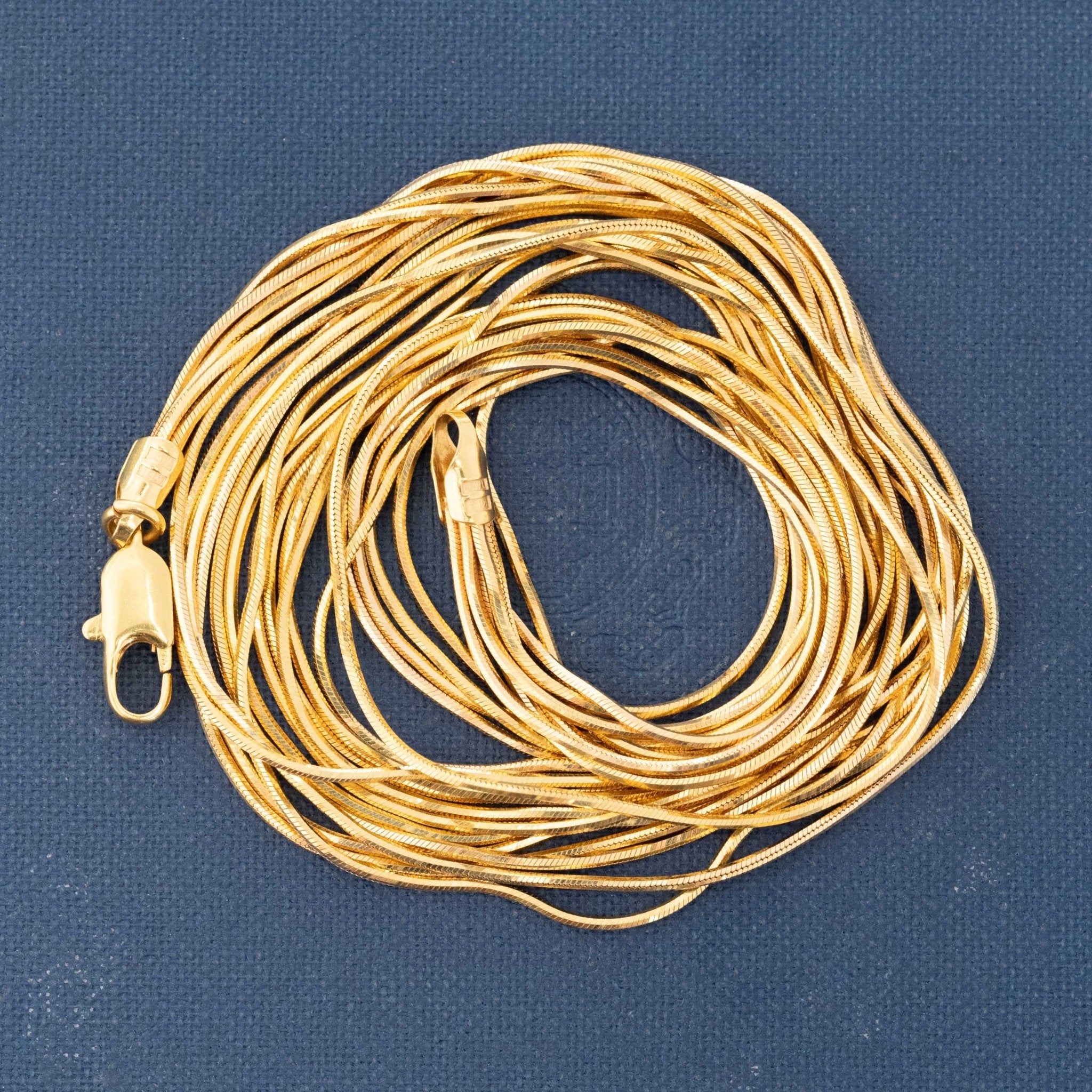 Vintage Six Row Snake Chain Necklace, 18"