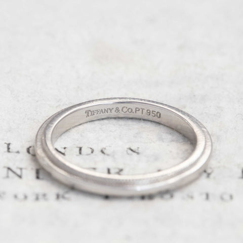 Vintage Slim Platinum Band with Milgrain, by Tiffany & Co.