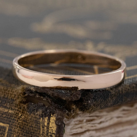 Vintage slim 14kt rose gold band, 2.5mm