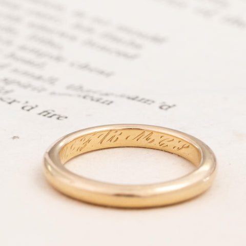 Vintage Slim Wedding Band, 2.5mm