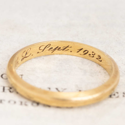 Vintage Slim Wedding Band, 2.8mm
