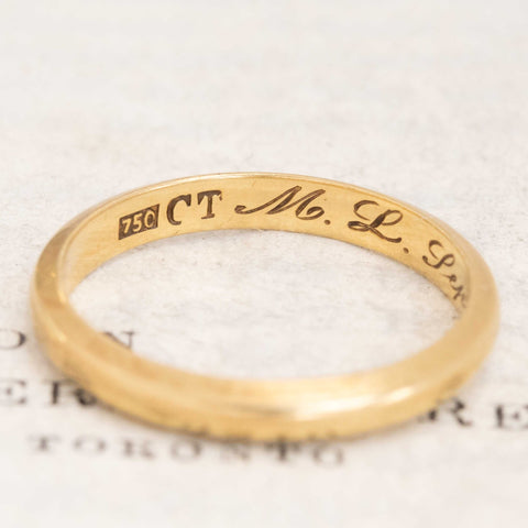 Vintage Slim Wedding Band, 2.8mm