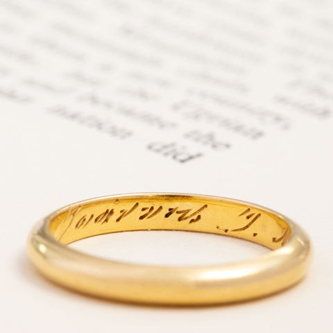 Vintage Slim Wedding Band, 2.9mm