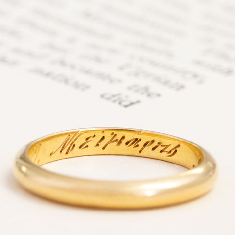 Vintage Slim Wedding Band, 2.9mm