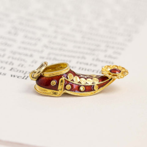 Vintage Slipper Enamel Pendant/Charm