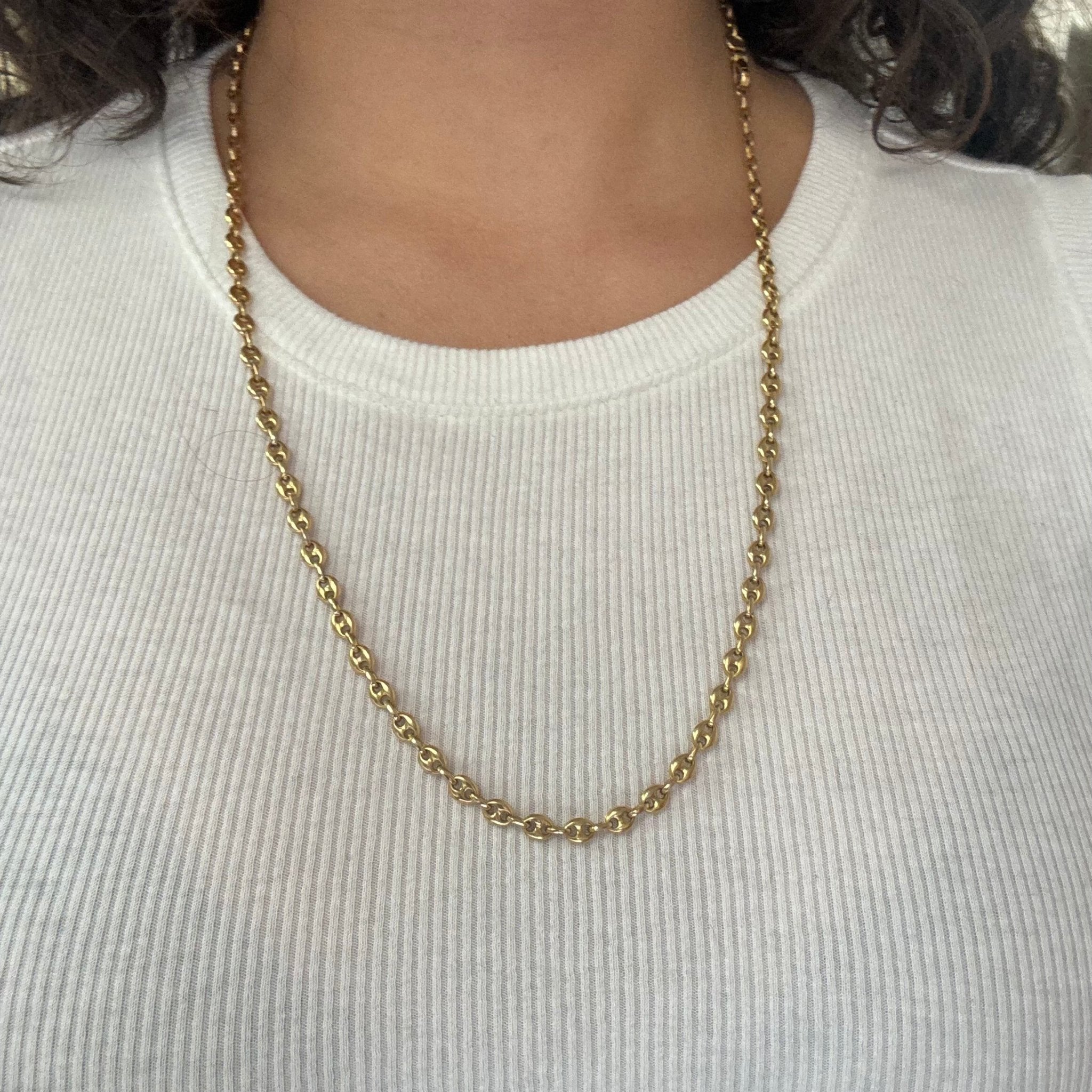 Vintage Solid Mariner Link Chain, Italian