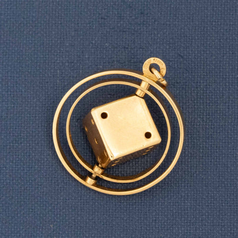 Vintage Spinning Dice Pendant by Uno A Erre