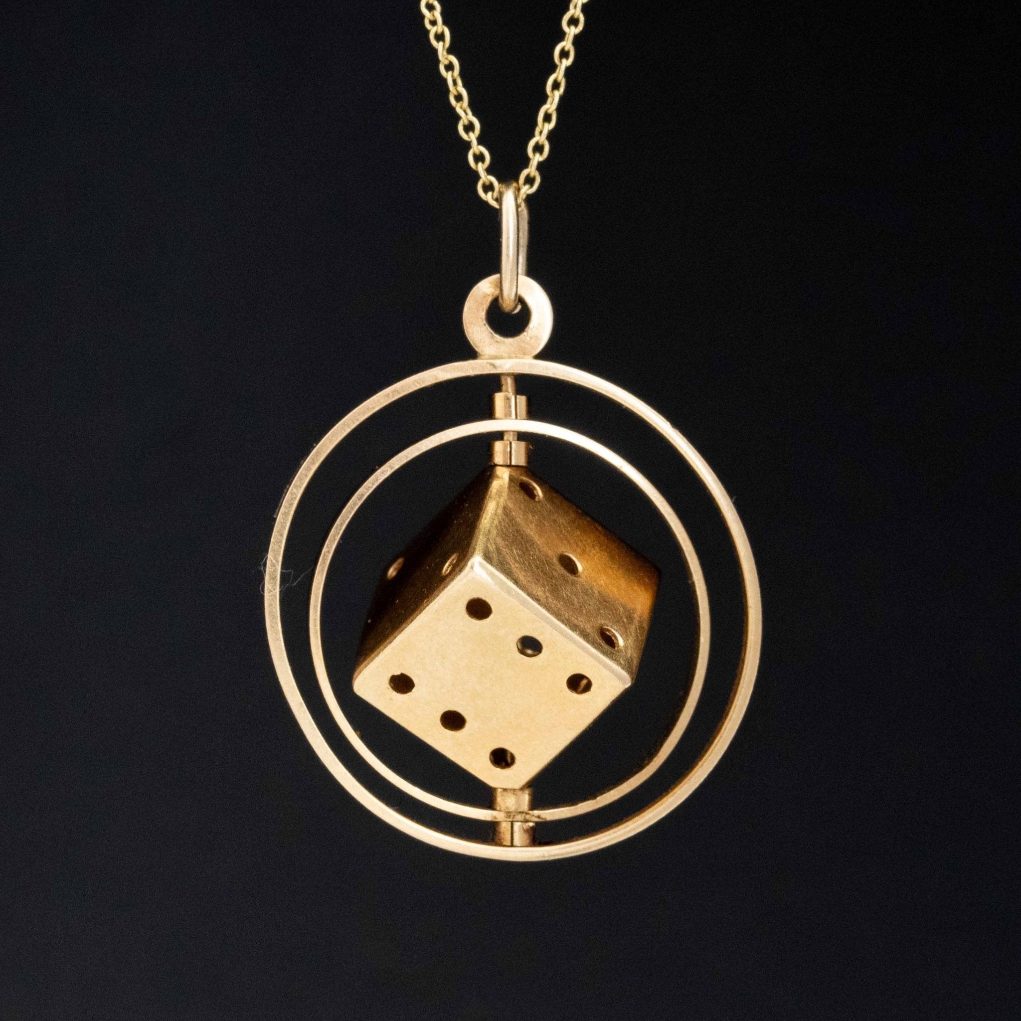 Vintage Spinning Dice Pendant by Uno A Erre