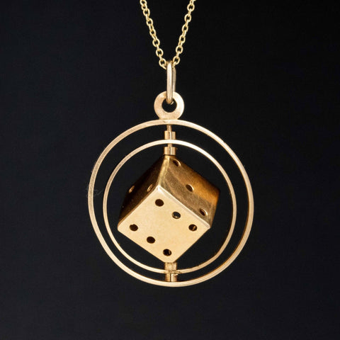 Vintage Spinning Dice Pendant by Uno A Erre