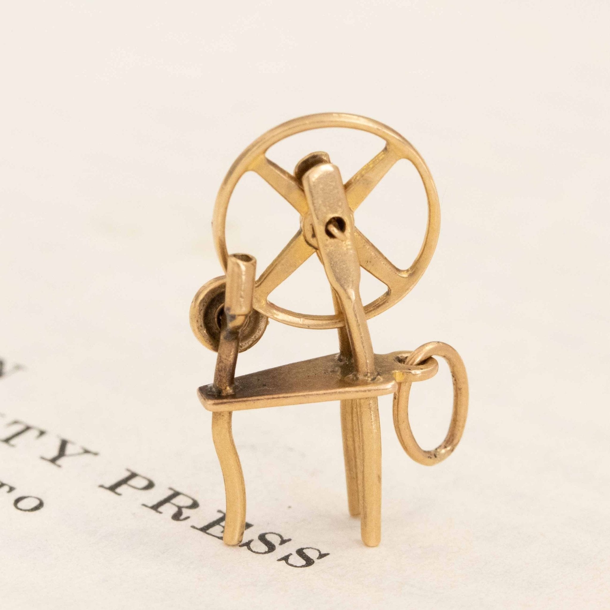 Vintage Spinning Wheel Charm