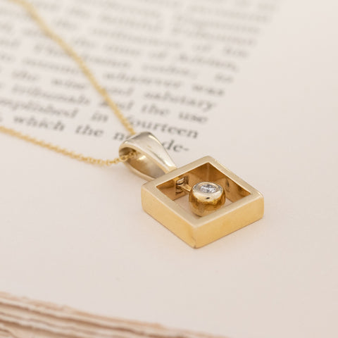 Vintage Square Frame Pendant