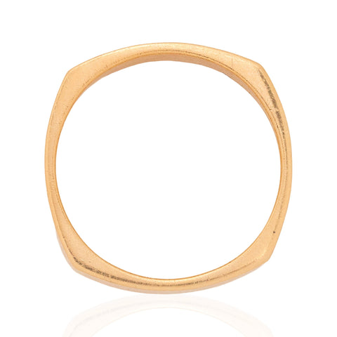 Vintage square gold band in 14kt yellow gold, 5.60mm – alternate view 4