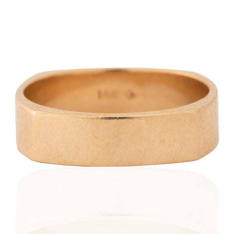Vintage square gold band in 14kt yellow gold, 5.60mm
