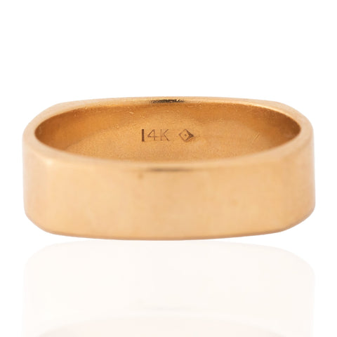 Vintage square gold band in 14kt yellow gold, 5.60mm – alternate view 3