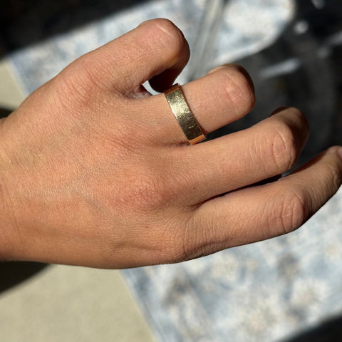 Vintage square gold band in 14kt yellow gold, 5.60mm – alternate view 2
