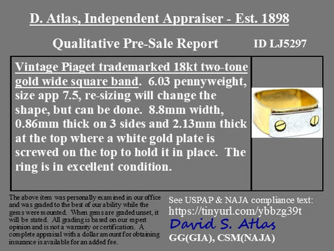 Vintage Square Shank Band, by Piaget