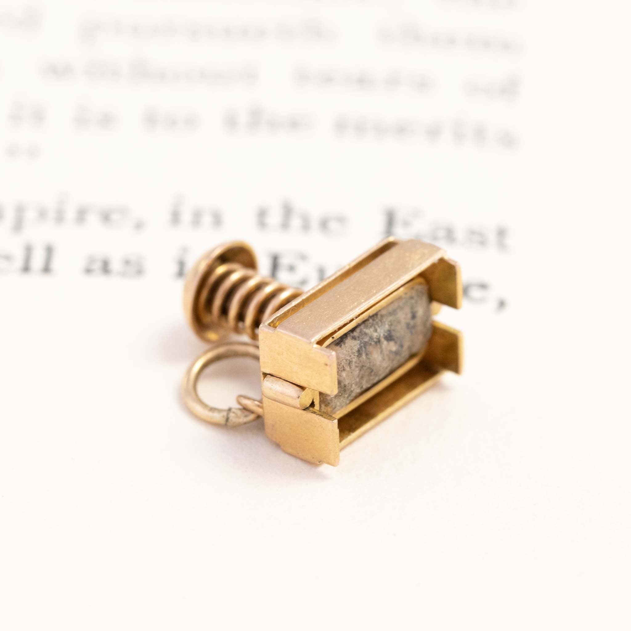 Vintage Stamp Gold Charm