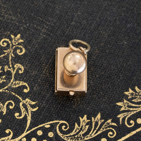 Vintage Stamp Gold Charm