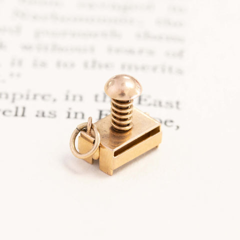 Vintage Stamp Gold Charm
