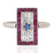 Vintage Star Diamond, Ruby & Sapphire Cluster Ring