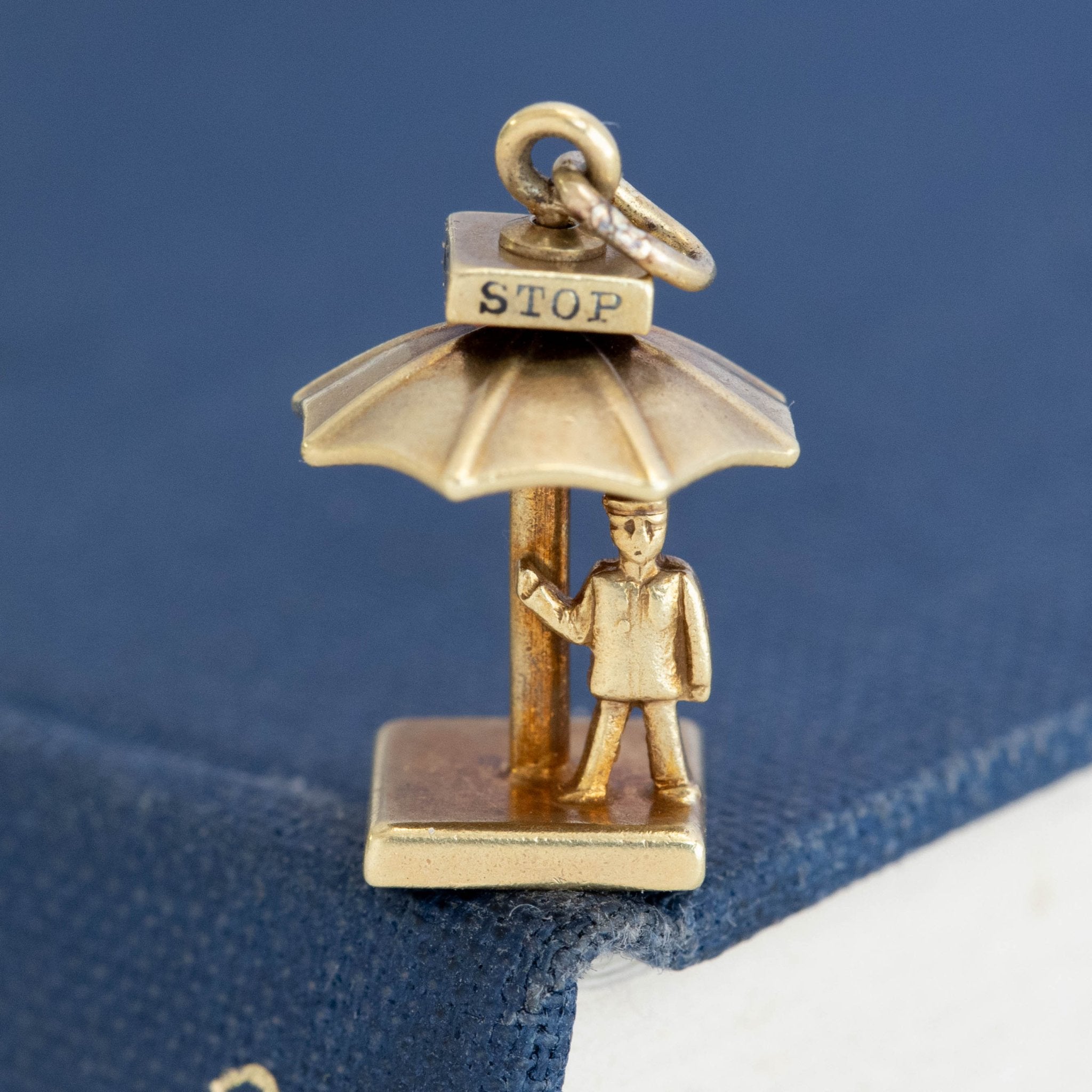 Vintage Stop & Go Crossing Guard Charm