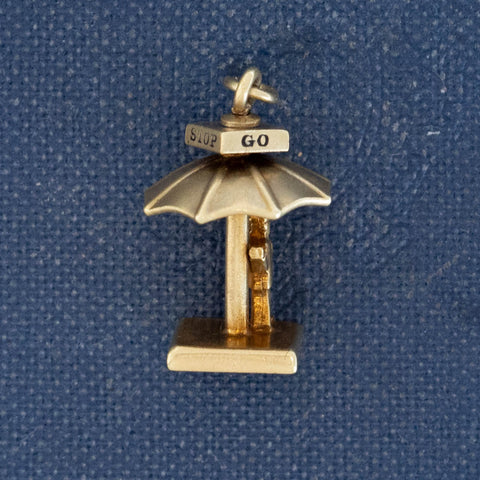 Vintage Stop & Go Crossing Guard Charm