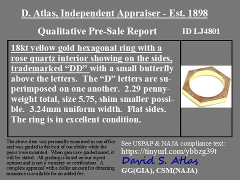 Vintage Strawberry Quartz Hexagonal Band
