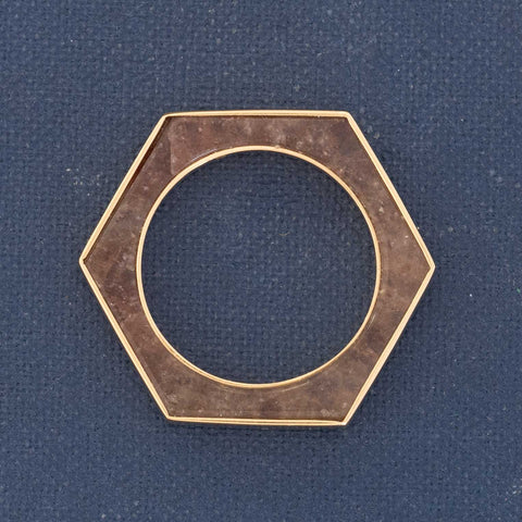 Vintage Strawberry Quartz Hexagonal Band