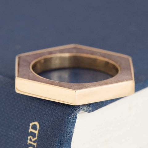 Vintage Strawberry Quartz Hexagonal Band