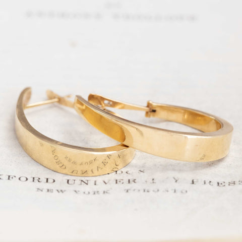 Vintage Teardrop Hoop Earrings, Spanish